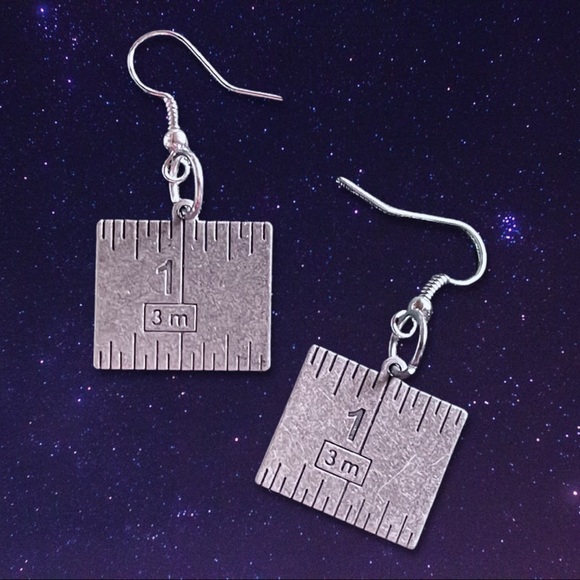 Silver Ruler Earrings - Picture 1 of 6